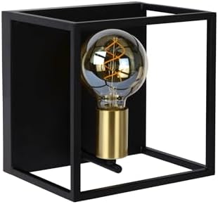 LUCIDE RUBEN - Lámpara de pared negra, LED, 1xE27 para salón